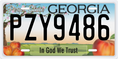 GA license plate PZY9486