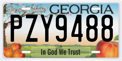GA license plate PZY9488