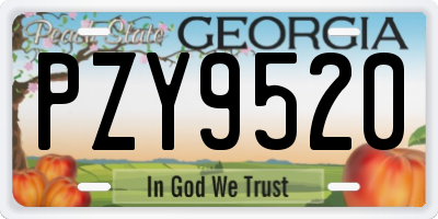 GA license plate PZY9520
