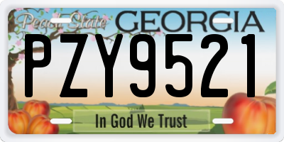 GA license plate PZY9521