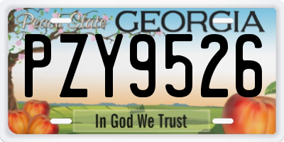 GA license plate PZY9526