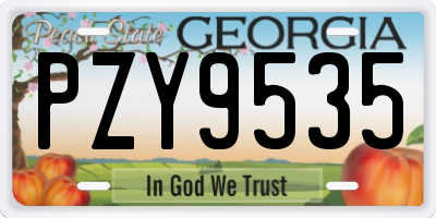 GA license plate PZY9535