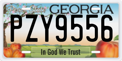 GA license plate PZY9556