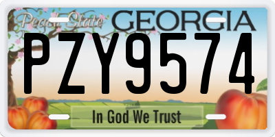 GA license plate PZY9574