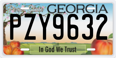 GA license plate PZY9632