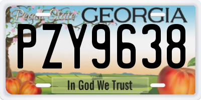 GA license plate PZY9638