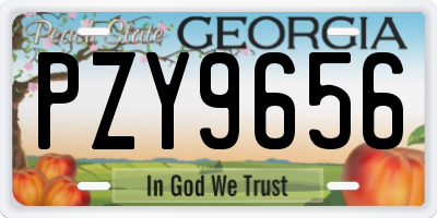 GA license plate PZY9656
