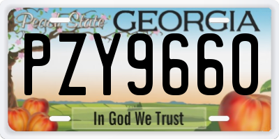 GA license plate PZY9660