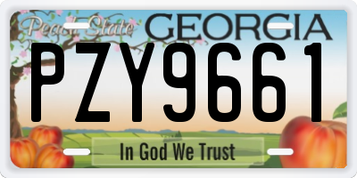 GA license plate PZY9661
