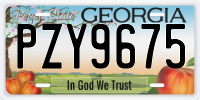 GA license plate PZY9675