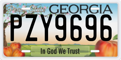 GA license plate PZY9696