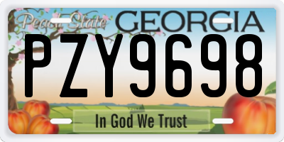 GA license plate PZY9698
