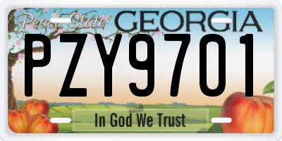 GA license plate PZY9701