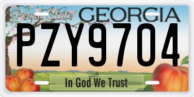 GA license plate PZY9704