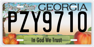 GA license plate PZY9710