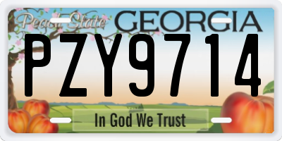 GA license plate PZY9714