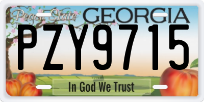 GA license plate PZY9715