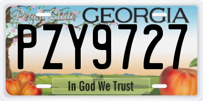 GA license plate PZY9727