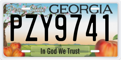 GA license plate PZY9741