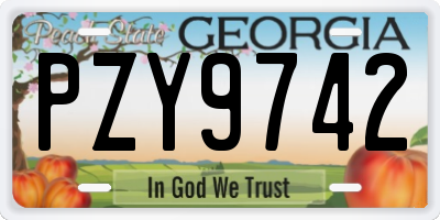 GA license plate PZY9742