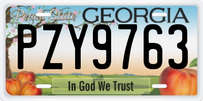 GA license plate PZY9763