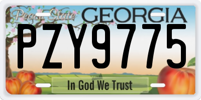 GA license plate PZY9775
