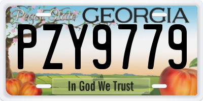 GA license plate PZY9779