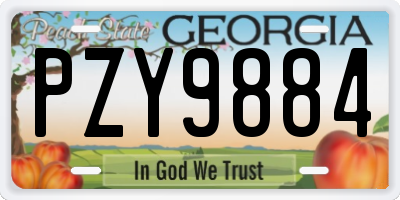 GA license plate PZY9884