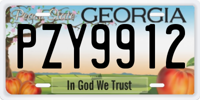 GA license plate PZY9912
