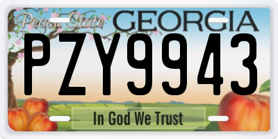 GA license plate PZY9943