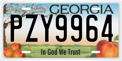 GA license plate PZY9964