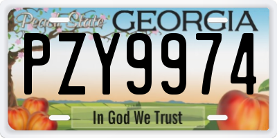 GA license plate PZY9974