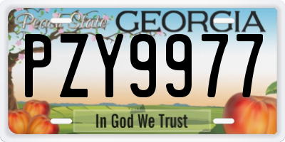 GA license plate PZY9977