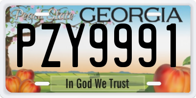 GA license plate PZY9991