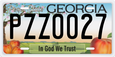 GA license plate PZZ0027