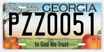 GA license plate PZZ0051