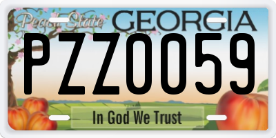 GA license plate PZZ0059