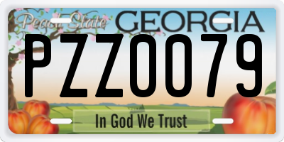 GA license plate PZZ0079