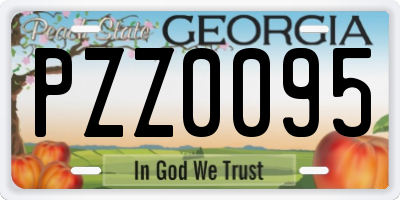 GA license plate PZZ0095