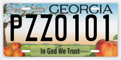 GA license plate PZZ0101