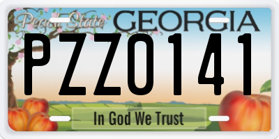 GA license plate PZZ0141