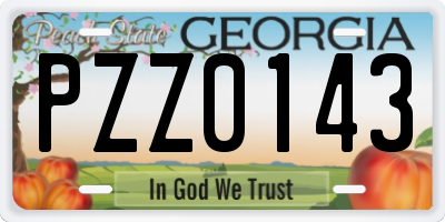 GA license plate PZZ0143