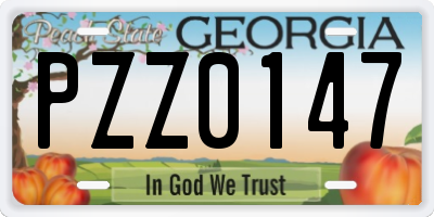 GA license plate PZZ0147