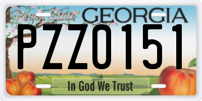 GA license plate PZZ0151
