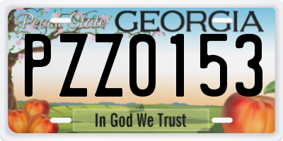 GA license plate PZZ0153