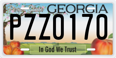 GA license plate PZZ0170