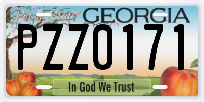 GA license plate PZZ0171