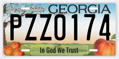 GA license plate PZZ0174
