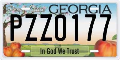 GA license plate PZZ0177