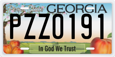 GA license plate PZZ0191